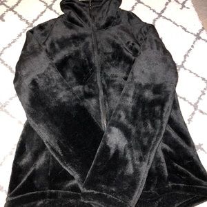 Black fleece zip up sweatshirt! Size small